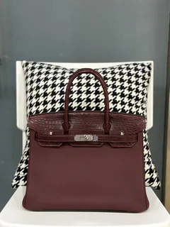 Crocodile Leather 30cm Matte Mixed Leather Top Handle Tote Bag Collection WCB145 image 4