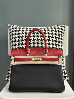 Crocodile Leather 30cm Matte Mixed Leather Top Handle Tote Bag Collection WCB145 image 5