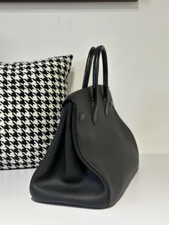 Crocodile Leather Black 40cm Matte Mixed Leather Silver Hardware Top Handle Tote Bag WCB149 image 4