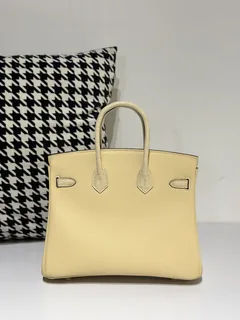 Crocodile Leather 25cm Matte Vanilla Mixed Leather Gold Hardware Top Handle Tote Bag WCB154 image 3