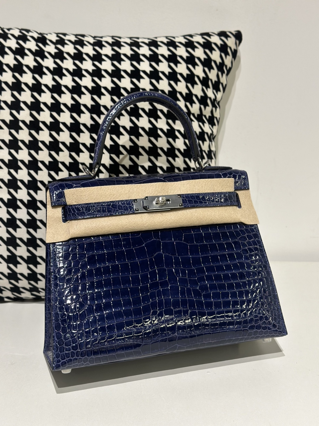 Crocodile Leather Aqua Blue 28cm Glossy Silver Hardware Top Handle Bag WCB156 photo 2