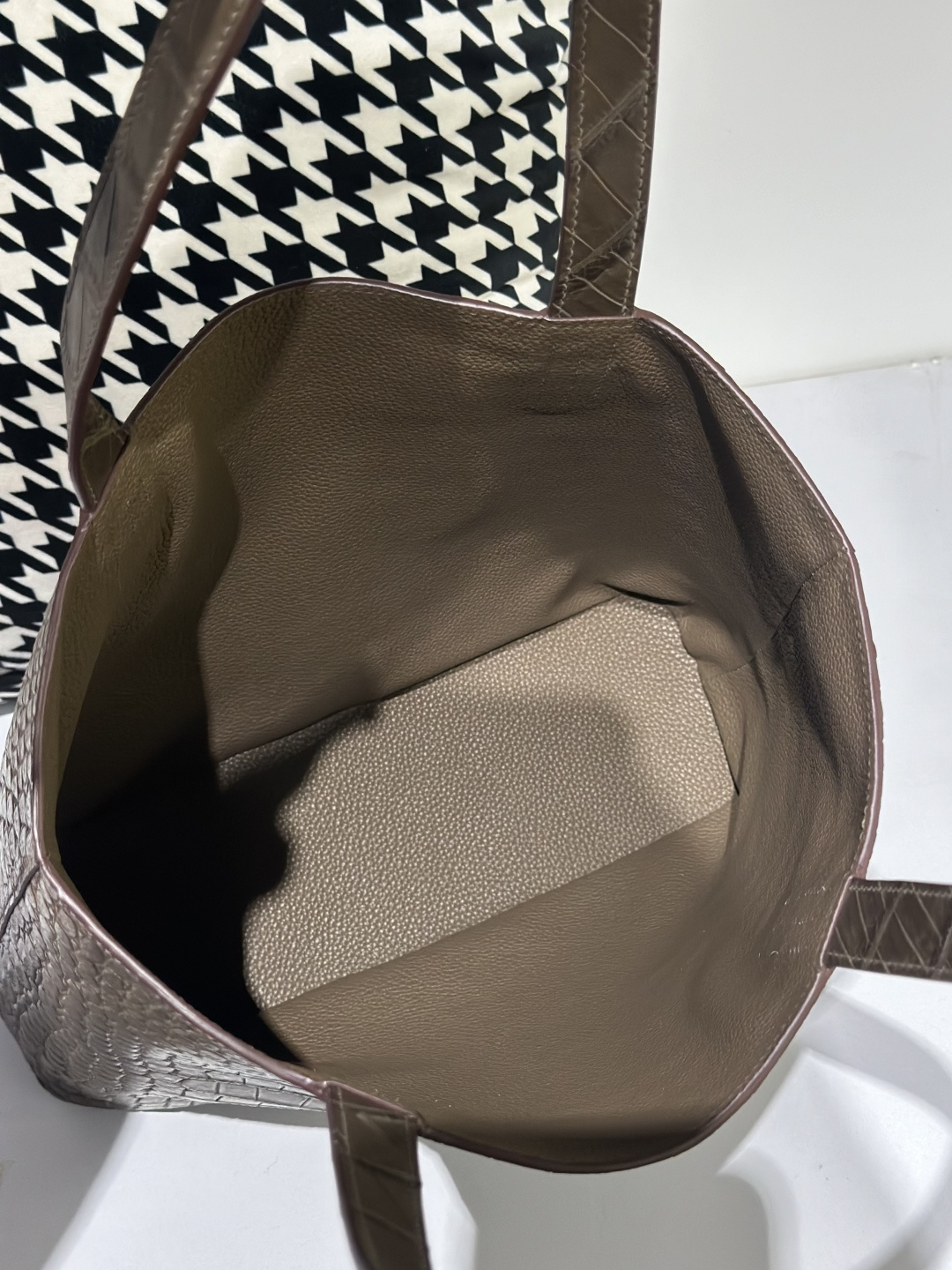 Crocodile Leather Taupe Gray Matte Silver Hardware Tote Bag WCB157 photo 3