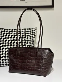 Crocodile Leather Havana Brown 38 x 17 x 20cm Matte Silver Hardware Tote Bag WCB158 image 3