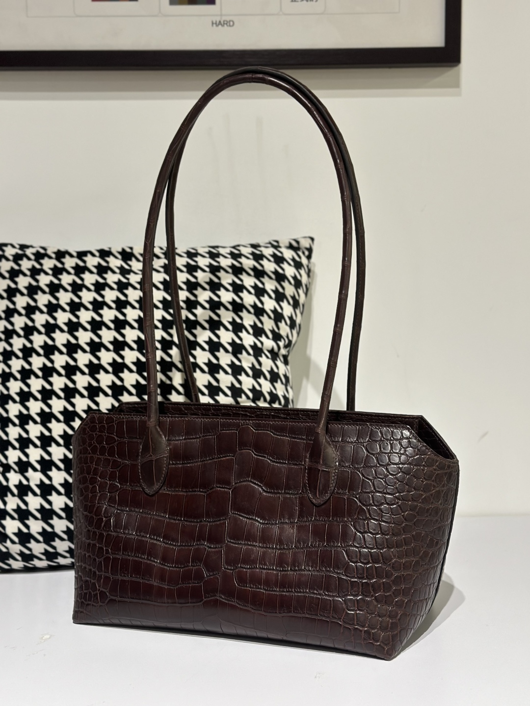 Crocodile Leather Havana Brown 38 x 17 x 20cm Matte Silver Hardware Tote Bag WCB158 image 3