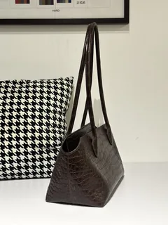 Crocodile Leather Havana Brown 38 x 17 x 20cm Matte Silver Hardware Tote Bag WCB158 image 5