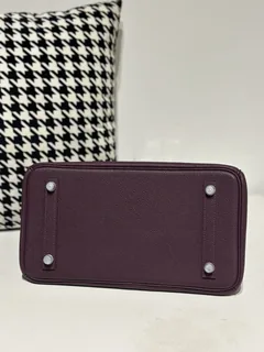 Crocodile Leather Grape Purple 30cm Matte Silver Hardware Top Handle Tote Bag WCB178 image 6