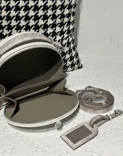 Crocodile Leather Himalayan Matte Nile Silver Hardware Round Bag WCB181 image 2