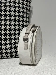 Crocodile Leather Himalayan Matte Nile Silver Hardware Round Bag WCB181 image 4