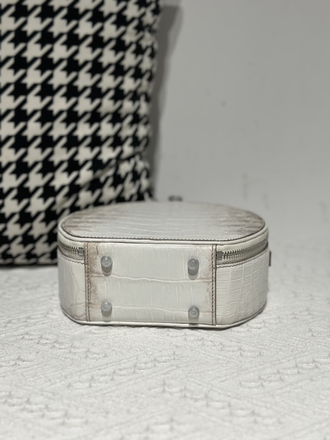 Crocodile Leather Himalayan Matte Nile Silver Hardware Round Bag WCB181 photo 6