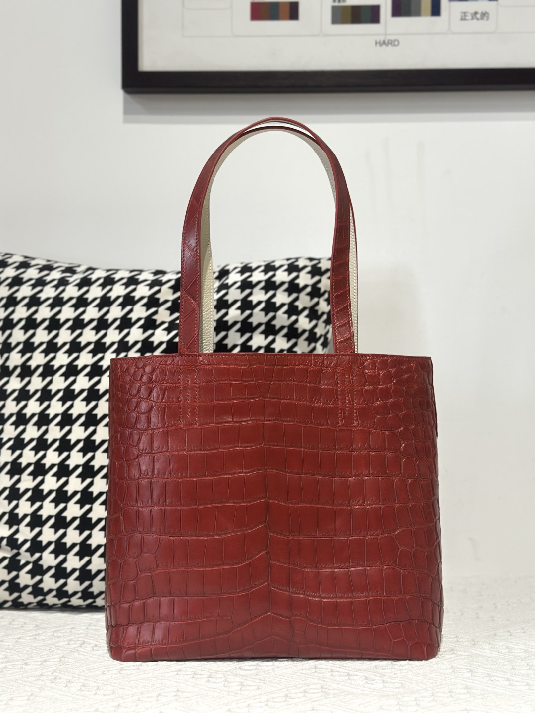 Crocodile Leather Matte Burgundy Nile Tote Bag WCB183