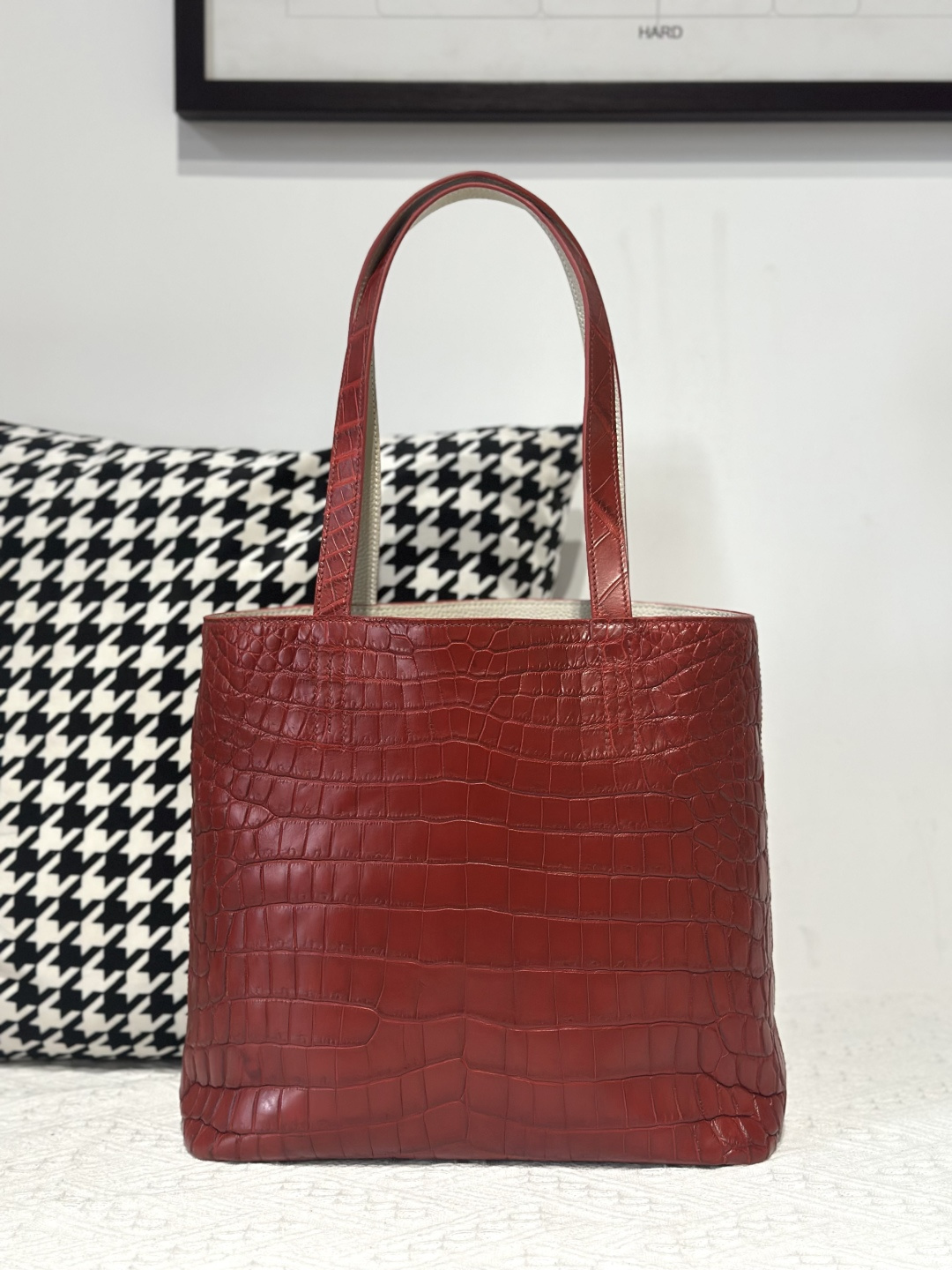 Crocodile Leather Matte Burgundy Nile Tote Bag WCB183 photo 3