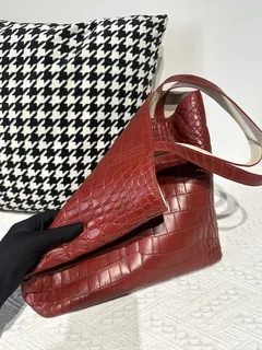 Crocodile Leather Matte Burgundy Nile Tote Bag WCB183 image 4