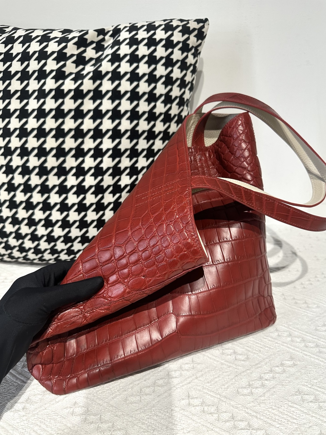 Crocodile Leather Matte Burgundy Nile Tote Bag WCB183 photo 4