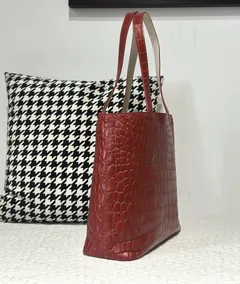Crocodile Leather Matte Burgundy Nile Tote Bag WCB183 image 5