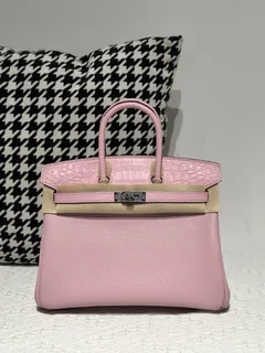 Crocodile Leather 25cm Matte Mixed Leather Textured Grain Top Handle Tote Bag Collection WCB184 image 2