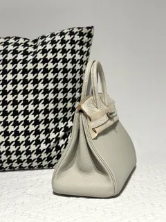 Crocodile Leather 25cm Matte Mixed Leather Silver Hardware Top Handle Tote Bag WCB186 image 5