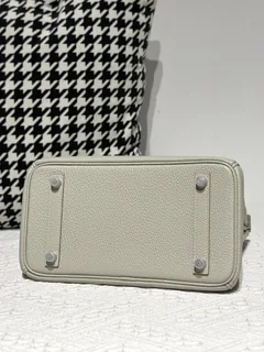 Crocodile Leather 25cm Matte Mixed Leather Silver Hardware Top Handle Tote Bag WCB186 image 6