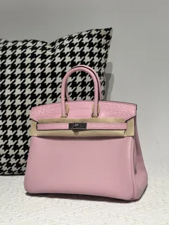 Crocodile Leather Sakura Pink 25cm Matte Silver Hardware Top Handle Tote Bag WCB190 image 2
