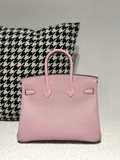 Crocodile Leather Sakura Pink 25cm Matte Silver Hardware Top Handle Tote Bag WCB190 image 3