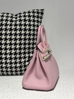 Crocodile Leather Sakura Pink 25cm Matte Silver Hardware Top Handle Tote Bag WCB190 image 5