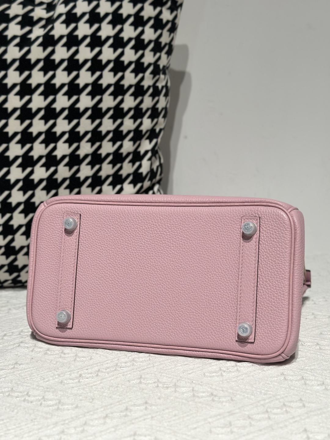 Crocodile Leather Sakura Pink 25cm Matte Silver Hardware Top Handle Tote Bag WCB190 image 6