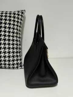 Crocodile Leather Black 30cm Matte Mixed Leather Silver Hardware Top Handle Tote Bag WCB198 image 5