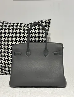 Crocodile Leather Graphite Gray 30cm Matte Silver Hardware Top Handle Tote Bag WCB200 image 3