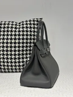 Crocodile Leather Graphite Gray 30cm Matte Silver Hardware Top Handle Tote Bag WCB200 image 5