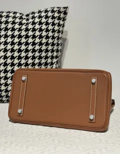 Crocodile Leather Saddle Brown 30cm Matte Silver Hardware Top Handle Tote Bag WCB201 image 6