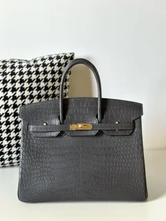 Crocodile Leather 35cm Matte Top Handle Tote Bag Collection WCB205 image 1