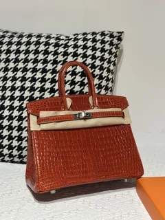 Crocodile Leather 25cm Glossy Top Handle Tote Bag Collection WCB213 image 5
