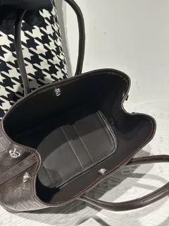 Crocodile Leather Ebony 23cm Matte Nile Silver Hardware Garden Tote Bag WCB224 image 3