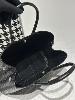 Crocodile Leather Black 23cm Matte Nile Silver Hardware Garden Tote Bag WCB225 image 3