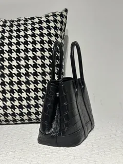 Crocodile Leather Black 23cm Matte Nile Silver Hardware Garden Tote Bag WCB225 image 5