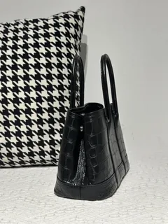Crocodile Leather Black 23cm Matte Nile Silver Hardware Garden Tote Bag WCB226 image 5
