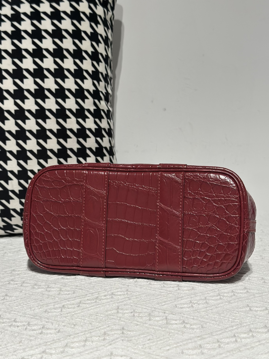 Crocodile Leather 23cm Matte Burgundy Nile Silver Hardware Garden Tote Bag WCB227 photo 6