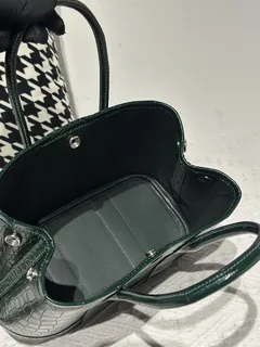 Crocodile Leather Emerald Green 23cm Matte Nile Silver Hardware Garden Tote Bag WCB228 image 3
