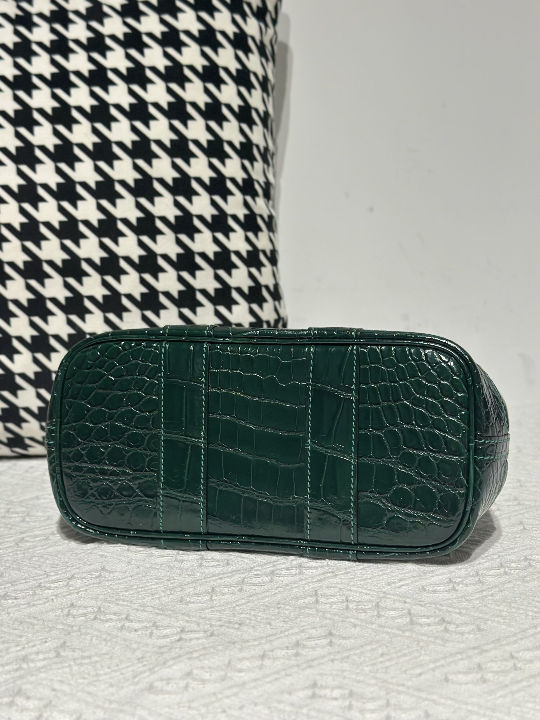 Crocodile Leather Emerald Green 23cm Matte Nile Silver Hardware Garden Tote Bag WCB228 photo 6
