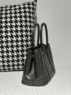 Crocodile Leather Belly Cut 23cm Antique Bronze Silver Hardware Garden Tote Bag WCB229 image 4