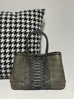 Crocodile Leather Belly Cut 23cm Silver Hardware Garden Tote Bag WCB230 image 1