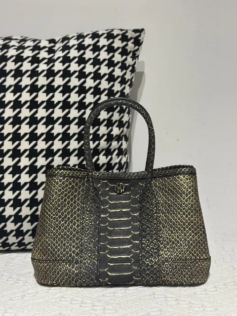 Crocodile Leather Belly Cut 23cm Silver Hardware Garden Tote Bag WCB230