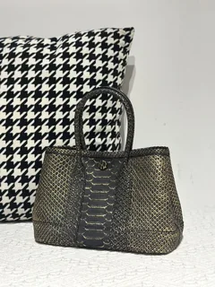Crocodile Leather Belly Cut 23cm Silver Hardware Garden Tote Bag WCB230 image 2