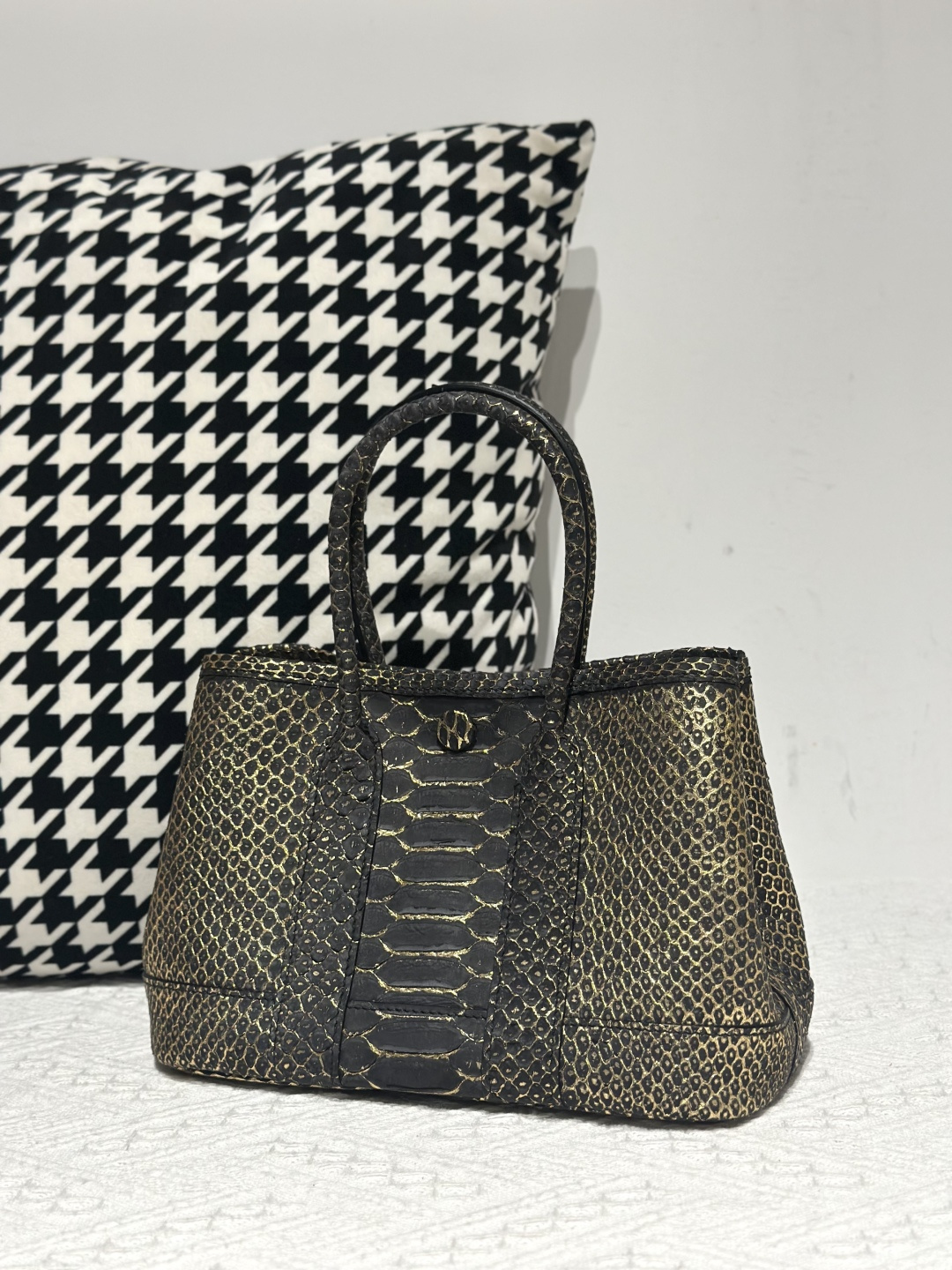 Crocodile Leather Belly Cut 23cm Silver Hardware Garden Tote Bag WCB230 photo 2