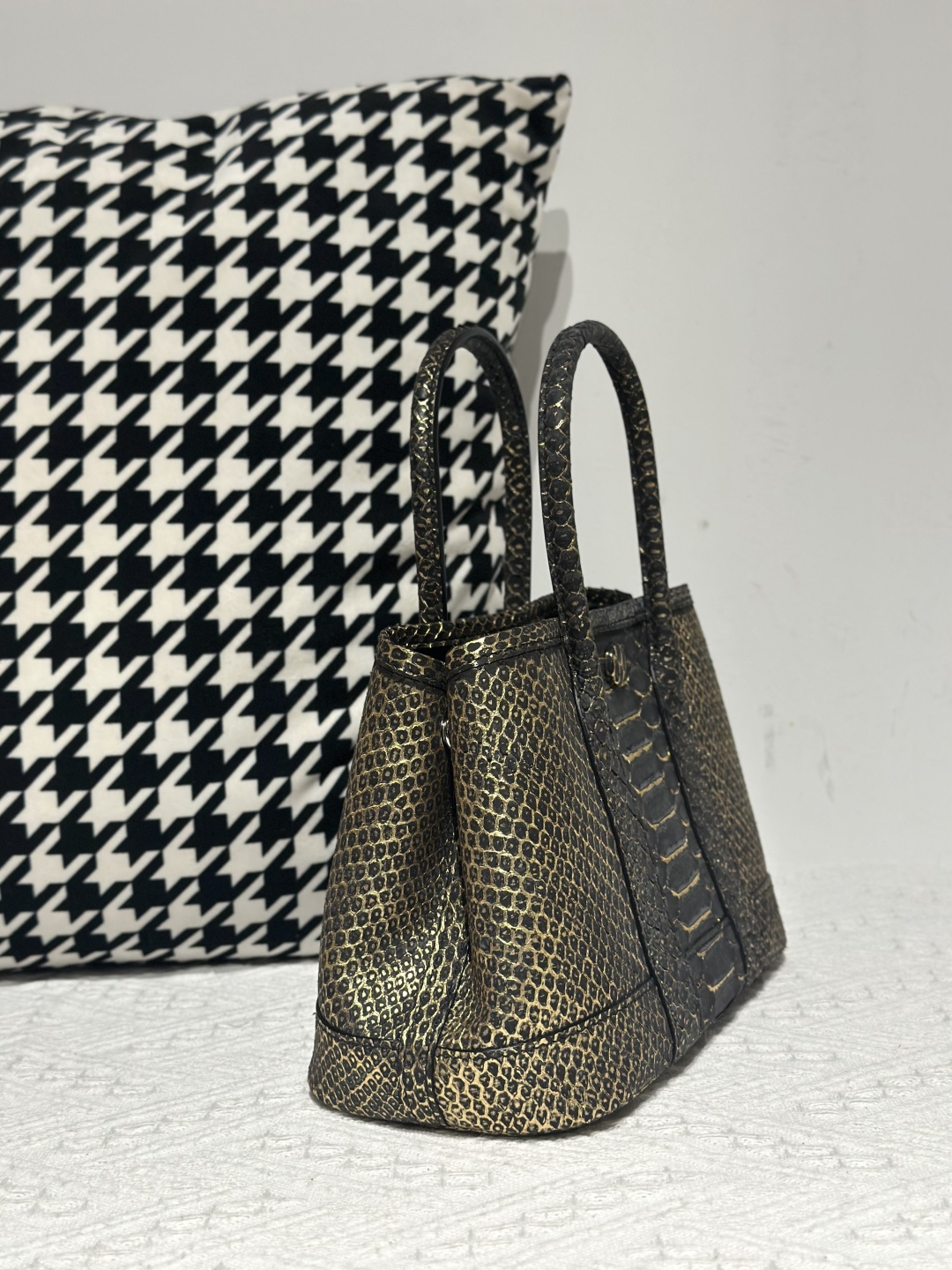 Crocodile Leather Belly Cut 23cm Silver Hardware Garden Tote Bag WCB230 photo 4