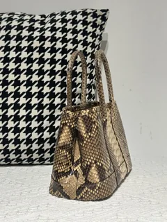 Crocodile Leather Belly Cut 23cm Natural Pattern Silver Hardware Garden Tote Bag WCB231 image 4