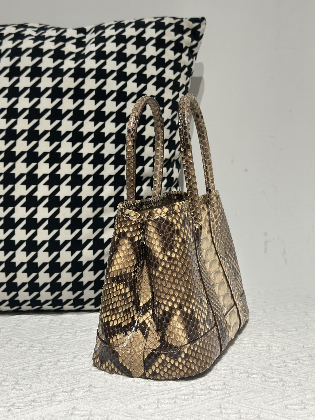 Crocodile Leather Belly Cut 23cm Natural Pattern Silver Hardware Garden Tote Bag WCB231 photo 4