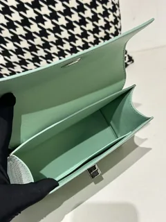 Crocodile Leather Women's Belly Cut Mint Green Matte Silver Hardware Shoulder Bag WCB233 image 2