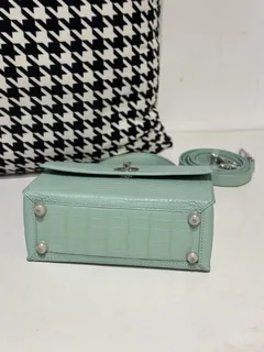 Crocodile Leather Women's Belly Cut Mint Green Matte Silver Hardware Shoulder Bag WCB233 image 6