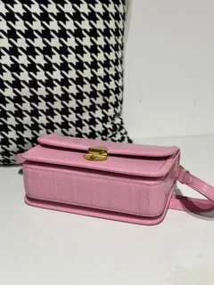 Crocodile Leather Women's Belly Cut Sakura Pink Gold Hardware Metal Hardware Shoulder Bag WCB234 image 6