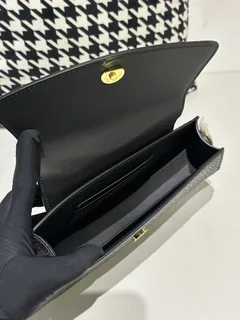 Crocodile Leather Women's Belly Cut Black Matte Gold Hardware Metal Hardware Clutch Bag WCB236 image 2